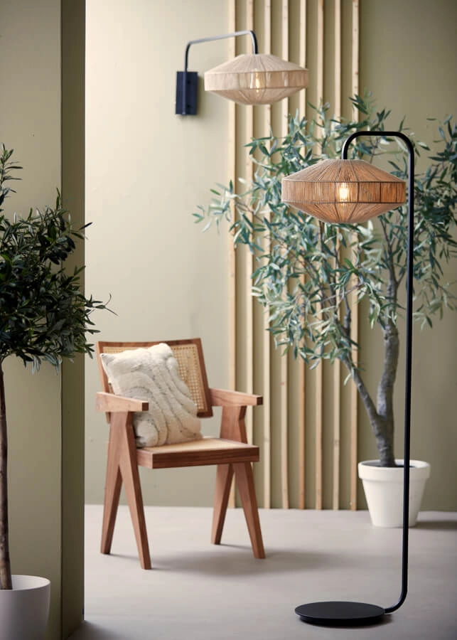 Rattan floor lamp Lyra Ø 43cm Light & Living 8717807681586