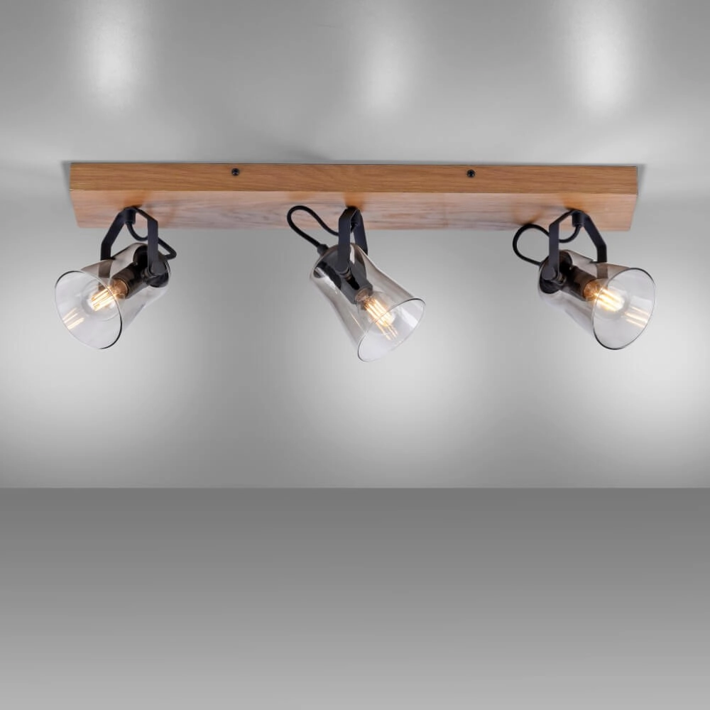 Ceiling lamp Green Langstrom wood 3-light Just Light 4043689994884