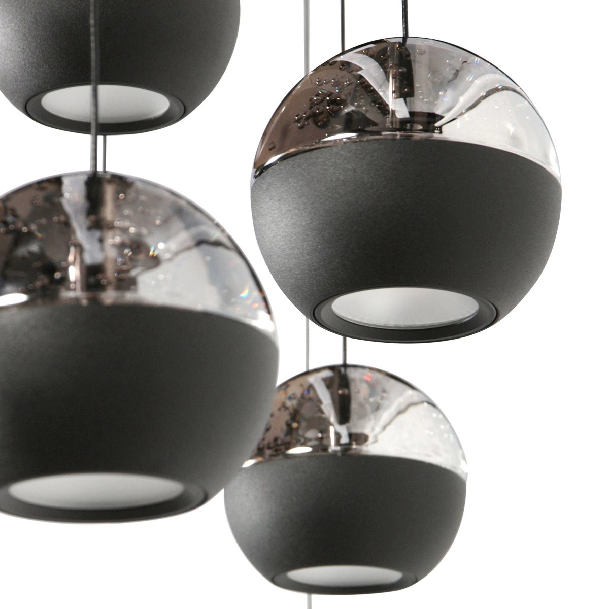Oval pendant lamp Belluno 8-Light LED - Black Steinhauer 8712746184006