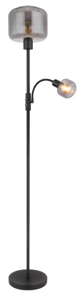 Black floor lamp Giuseppe smoke glass Globo 9007371438228