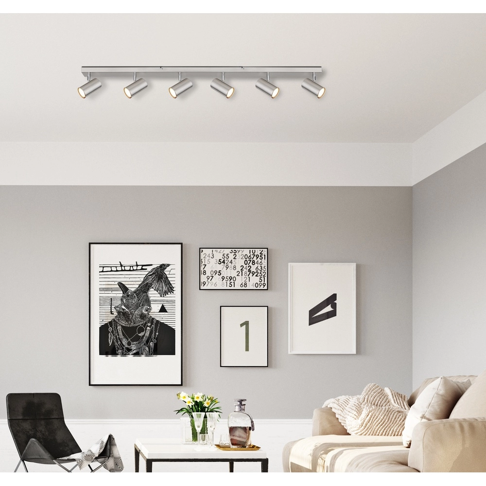 Ceiling lamp 6-lights Robby nickel Globo 9007371430598