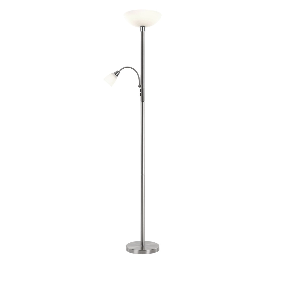 Floor lamp Blade chrome white glass