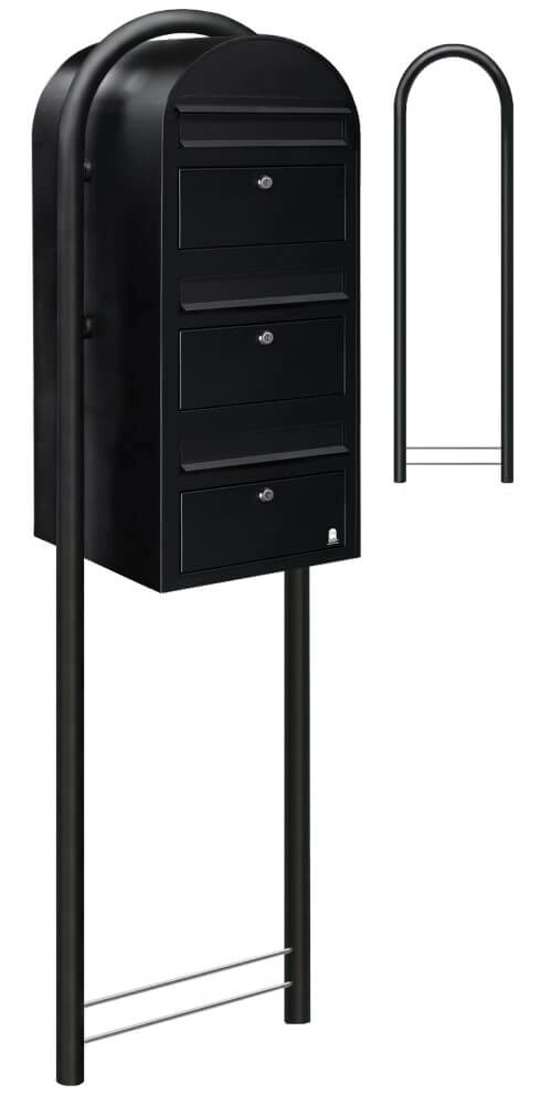 Mailbox Trio 9005 Structure black Bobi 6417237015310