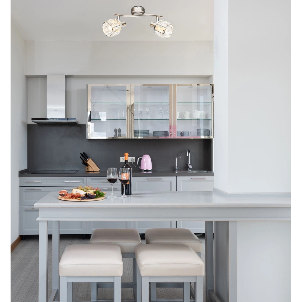 Ceiling lamp Kris 2-light nickel Globo 9007371360253