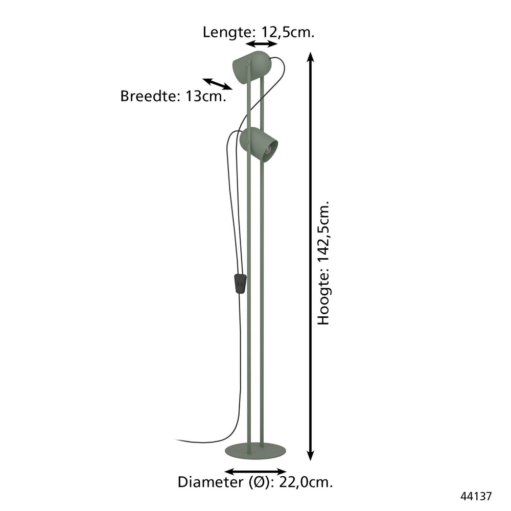 Design floor lamp Tilston green Eglo 9008606359707