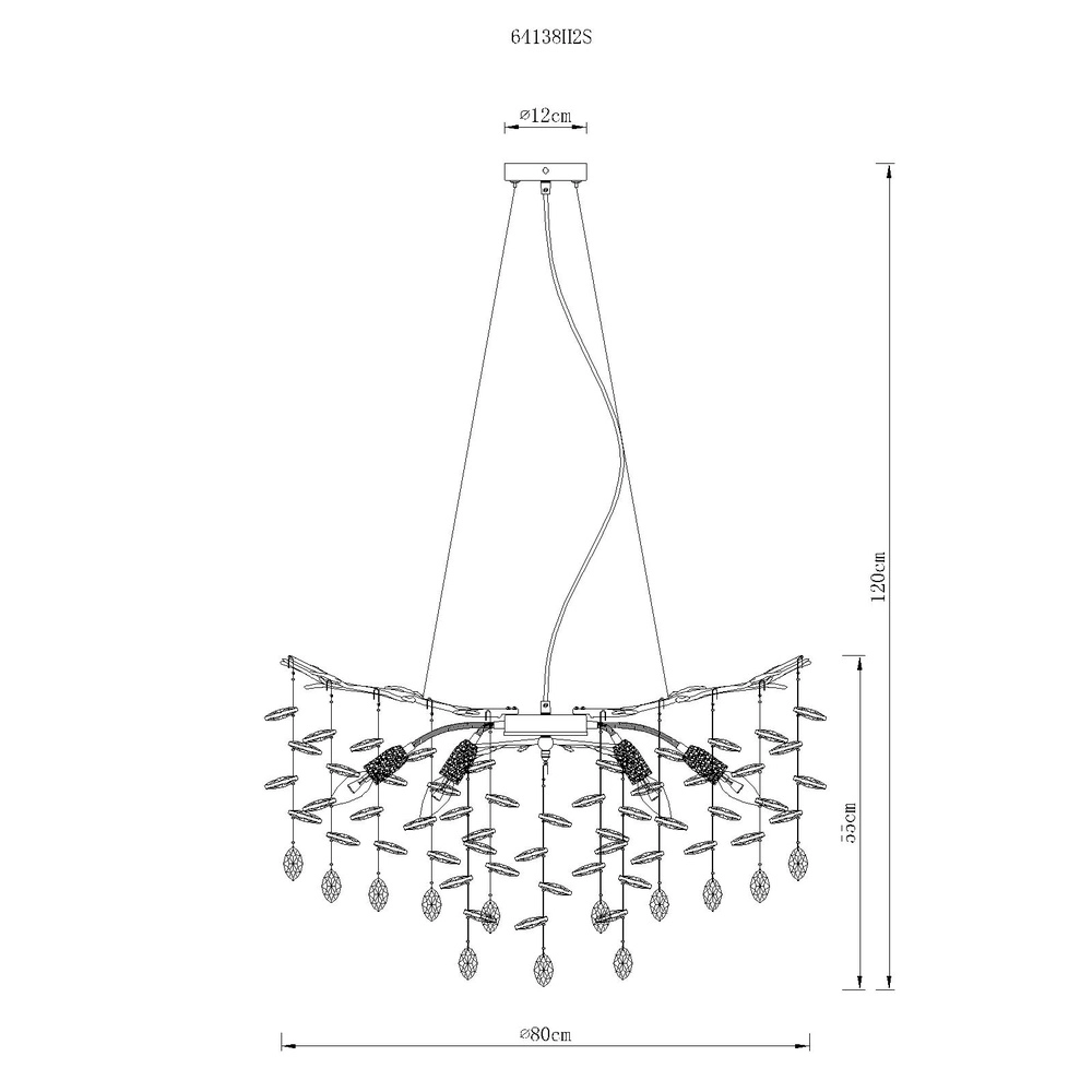 Pendant lamp Queena silver grey Ø 80cm Globo 9007371533671