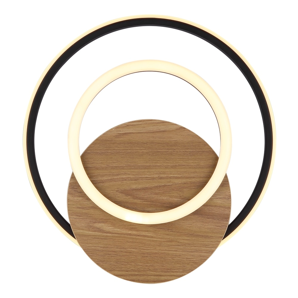 Design ceiling lamp Julio black with wood Globo 9007371471386