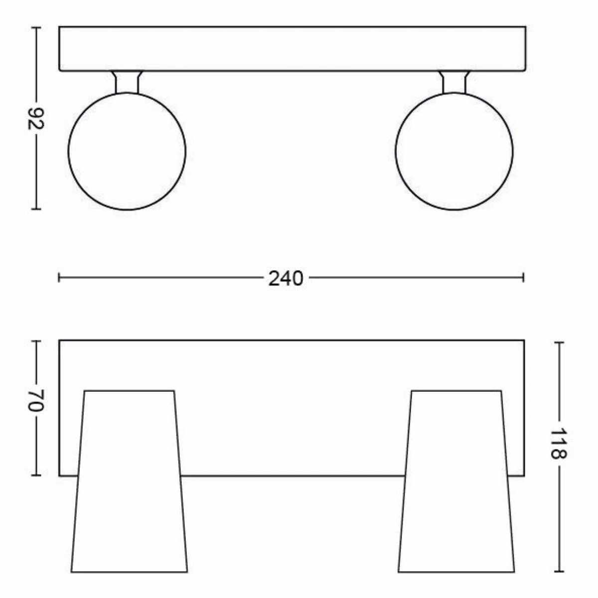 Spot lamp Paisley 2-light white Philips 8718696164662