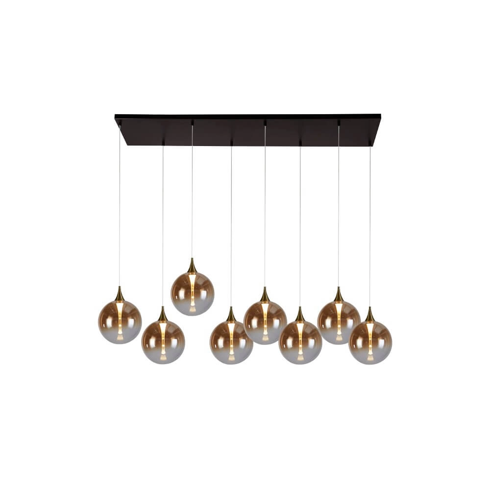 8-light pendant lamp Alchemy Amber glass