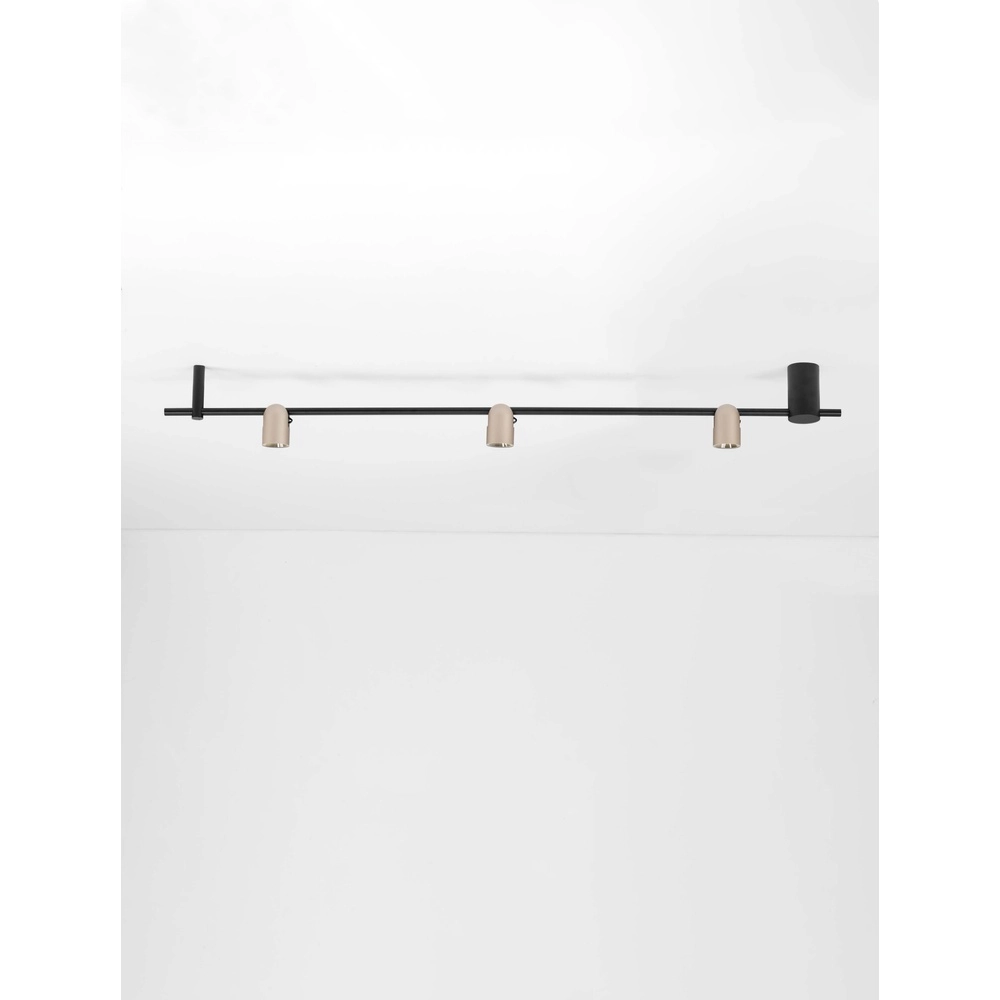 Ceiling lamp Sirmos black with mocha brown