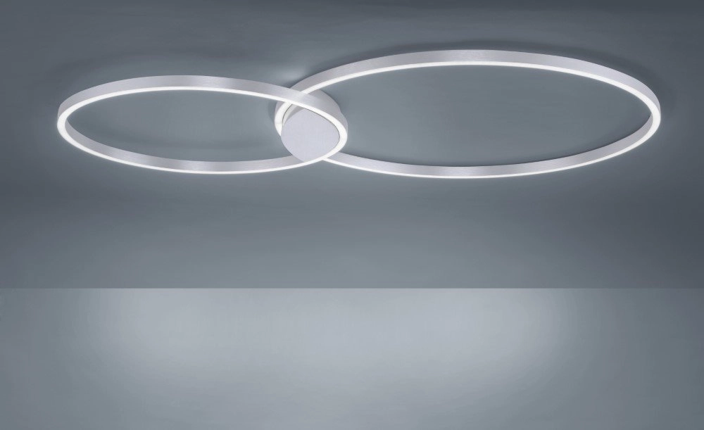 Design ceiling lamp Q-Kate 2-ring 124cm gray Paul Neuhaus 4012248333556