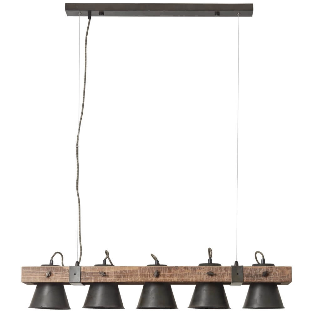 5-light pendant lamp Decca black with brown Brilliant 4004353361494