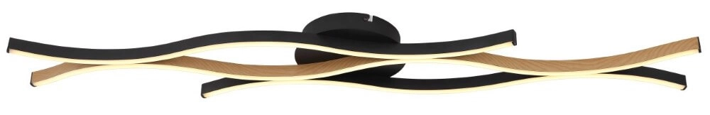 Ceiling lamp Geronimo black with wood Globo 9007371445042