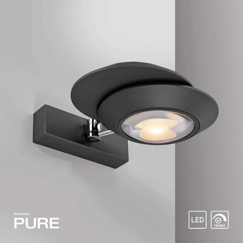 2L led wall light Pure Oculis black pearl Paul Neuhaus 4012248397008