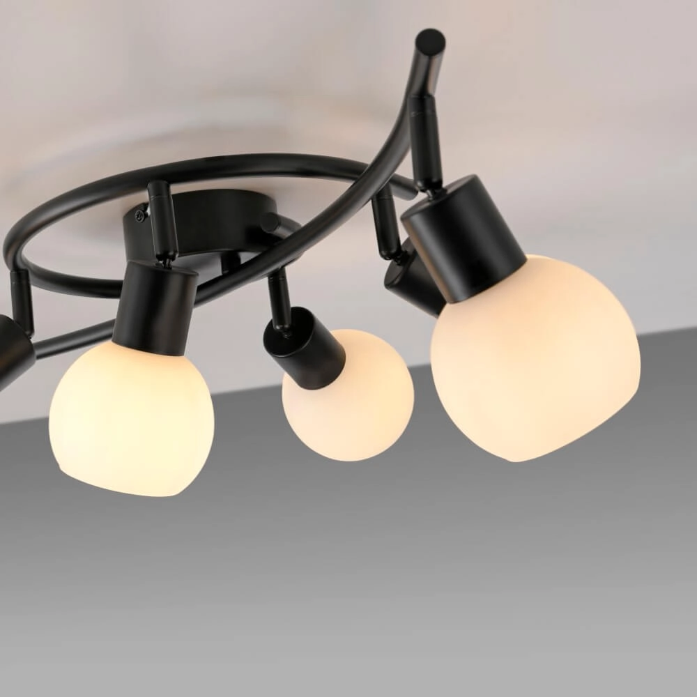 Black ceiling lamp Loki 6-light Just Light 4043689000806