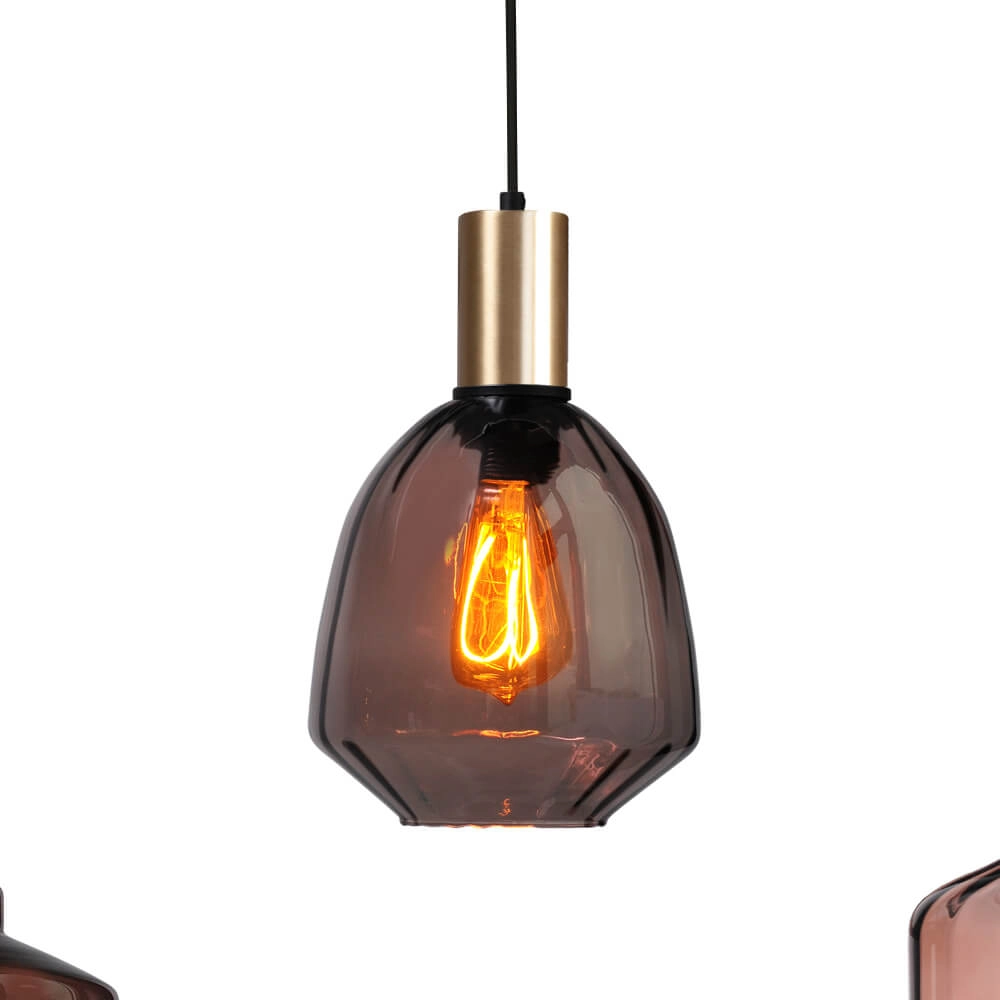 5-light hanging lamp - gold - Porto with different glasses Masterlight 8718121270371