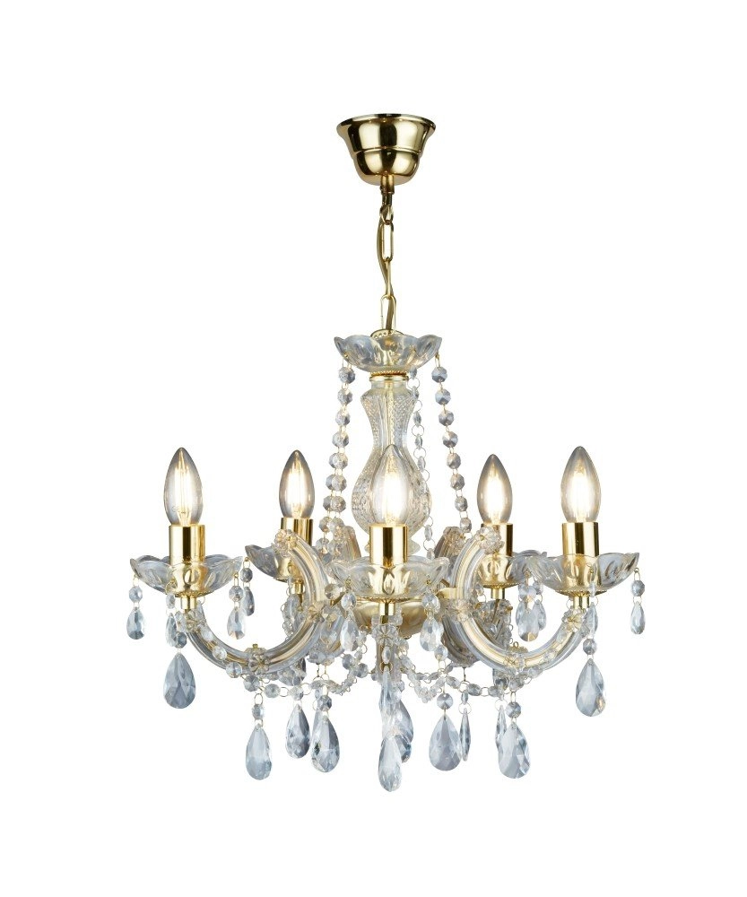 Brass Chandelier Marie Therese Searchlight 5013874295675