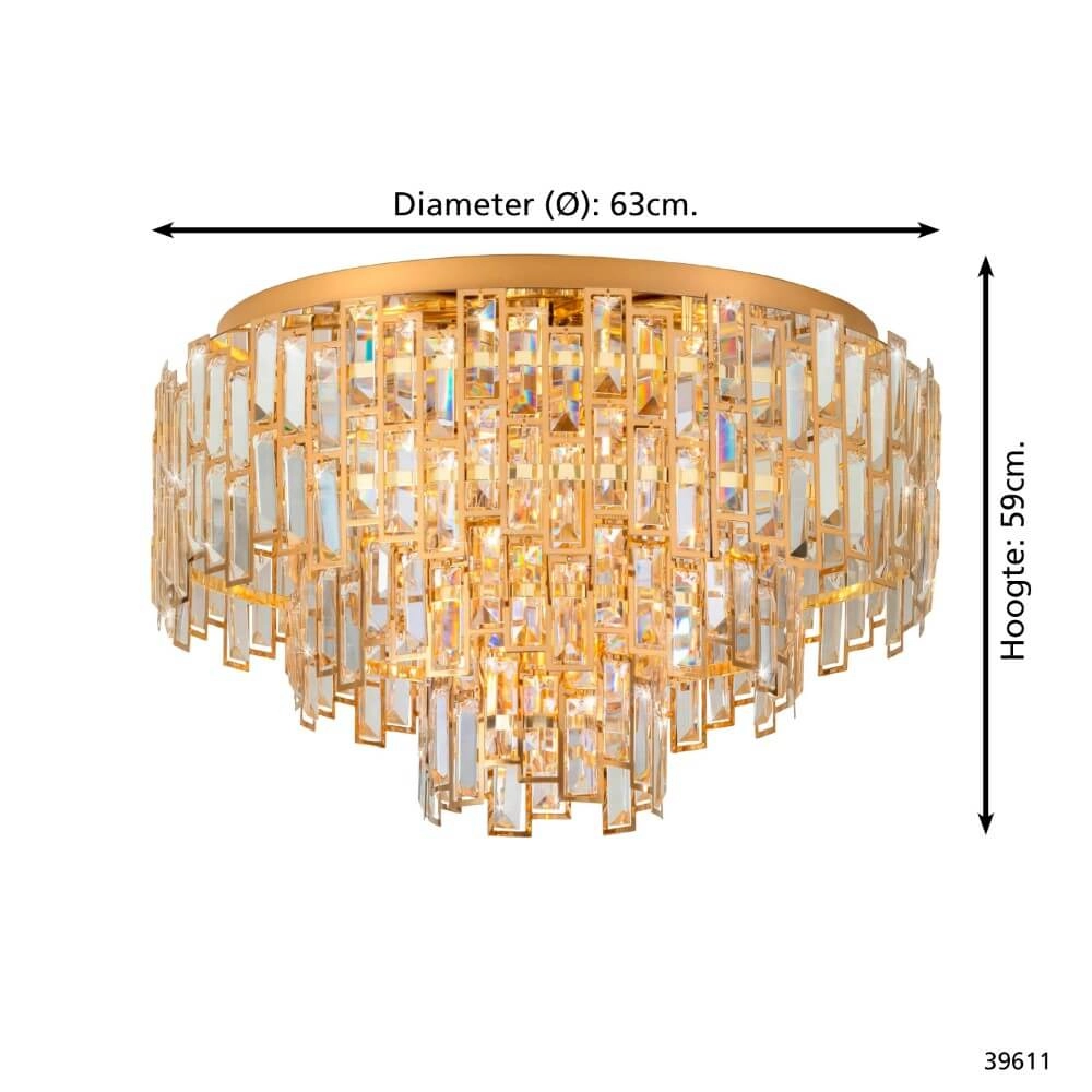 Ø 63cm ceiling chandelier Calmeilles gold Stars of Light 9002759396114