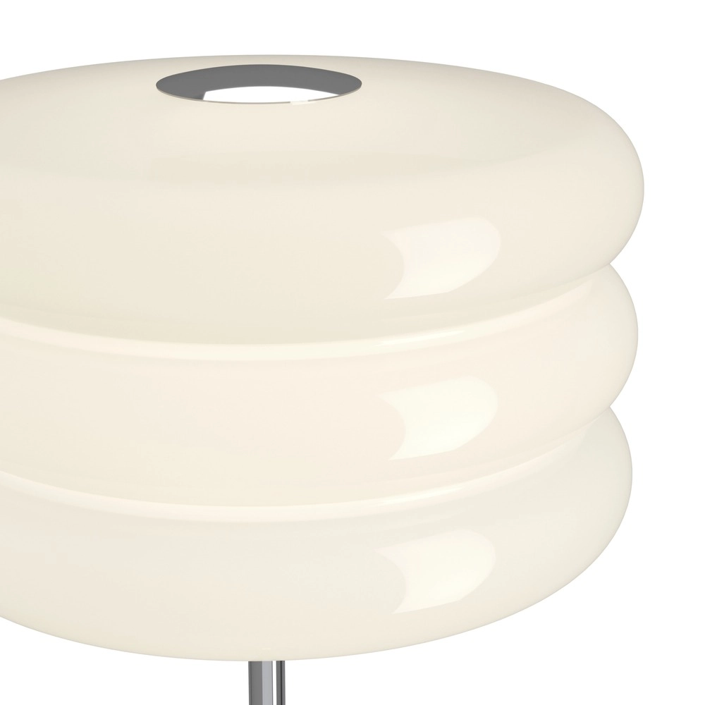 Design floor lamp Tortora chrome with white Ø 30cm