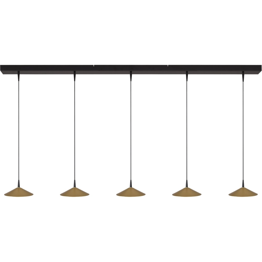5-light pendant lamp Ceppo black with gold Ø 18cm