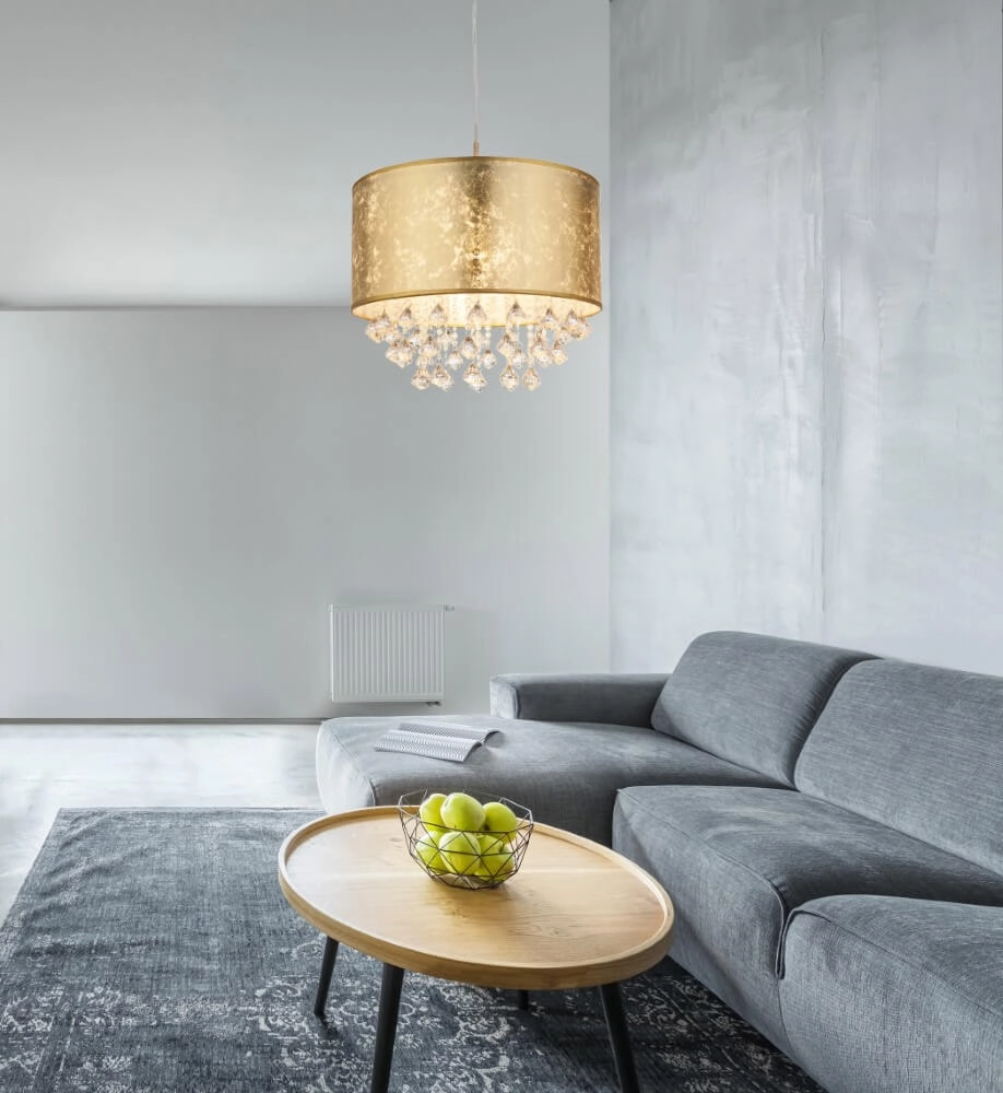 Golden pendant lamp Amy with crystal Globo 9007371344789