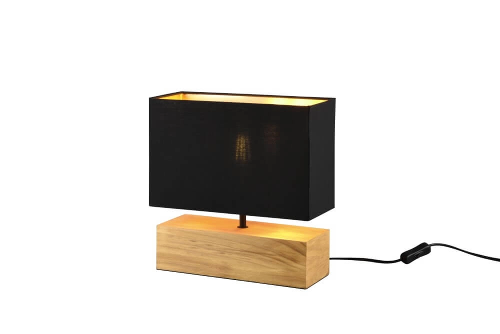 Black table lamp Woody with fabric hood