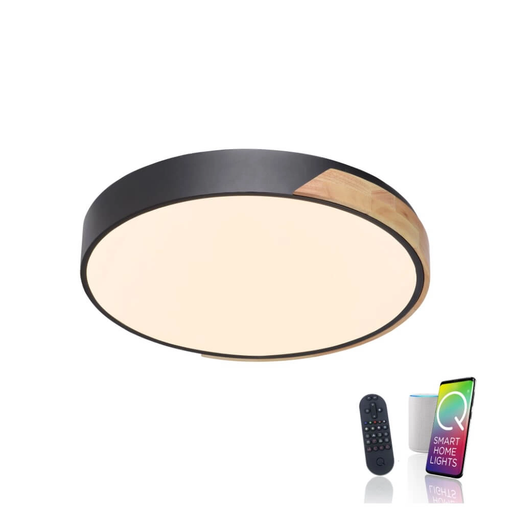 Round ceiling lamp Q-Bila black Paul Neuhaus 4012248366219
