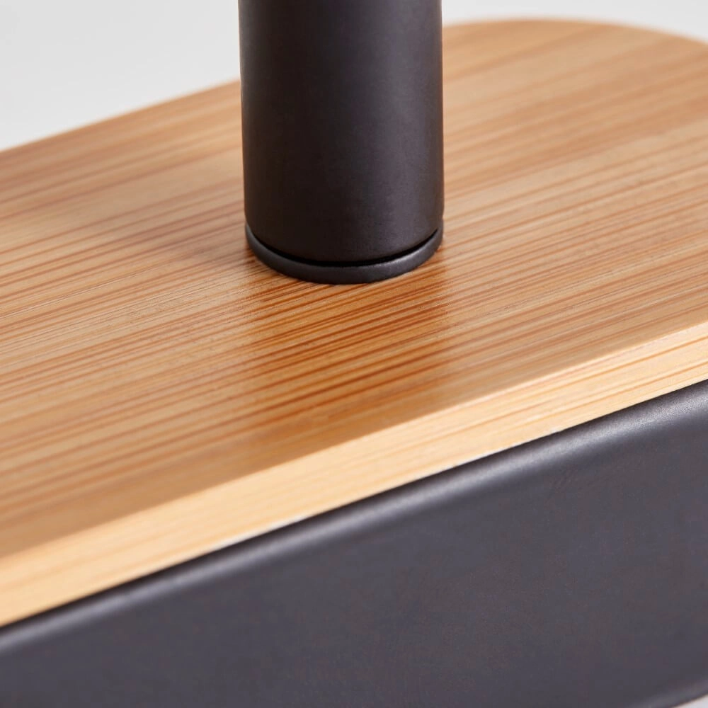 Ceiling light Niels black with wood Brilliant 4004353410208