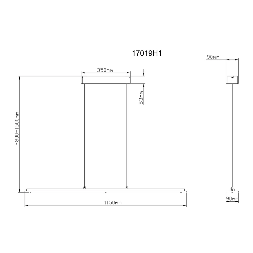 Pendant lamp Novak nickel 115cm Globo 9007371589029