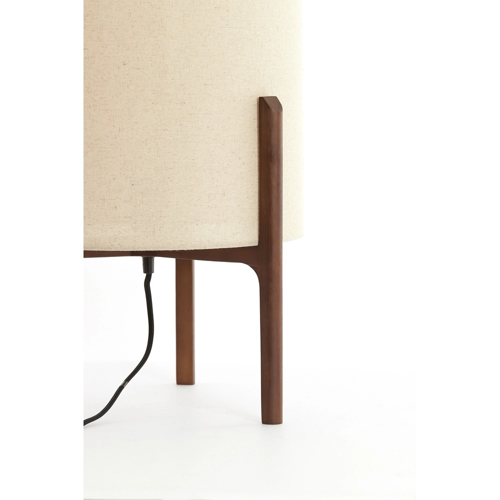 Table lamp Litto Ø 35cm - walnut with natural linen Light & Living 8717807792718