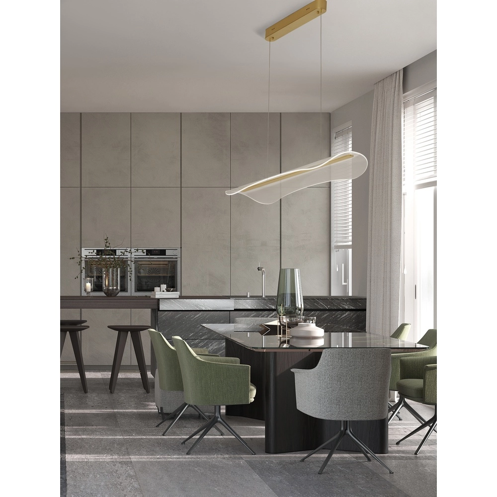 Pendant lamp Agos gold with plastic narrow Lyora 5212017439345