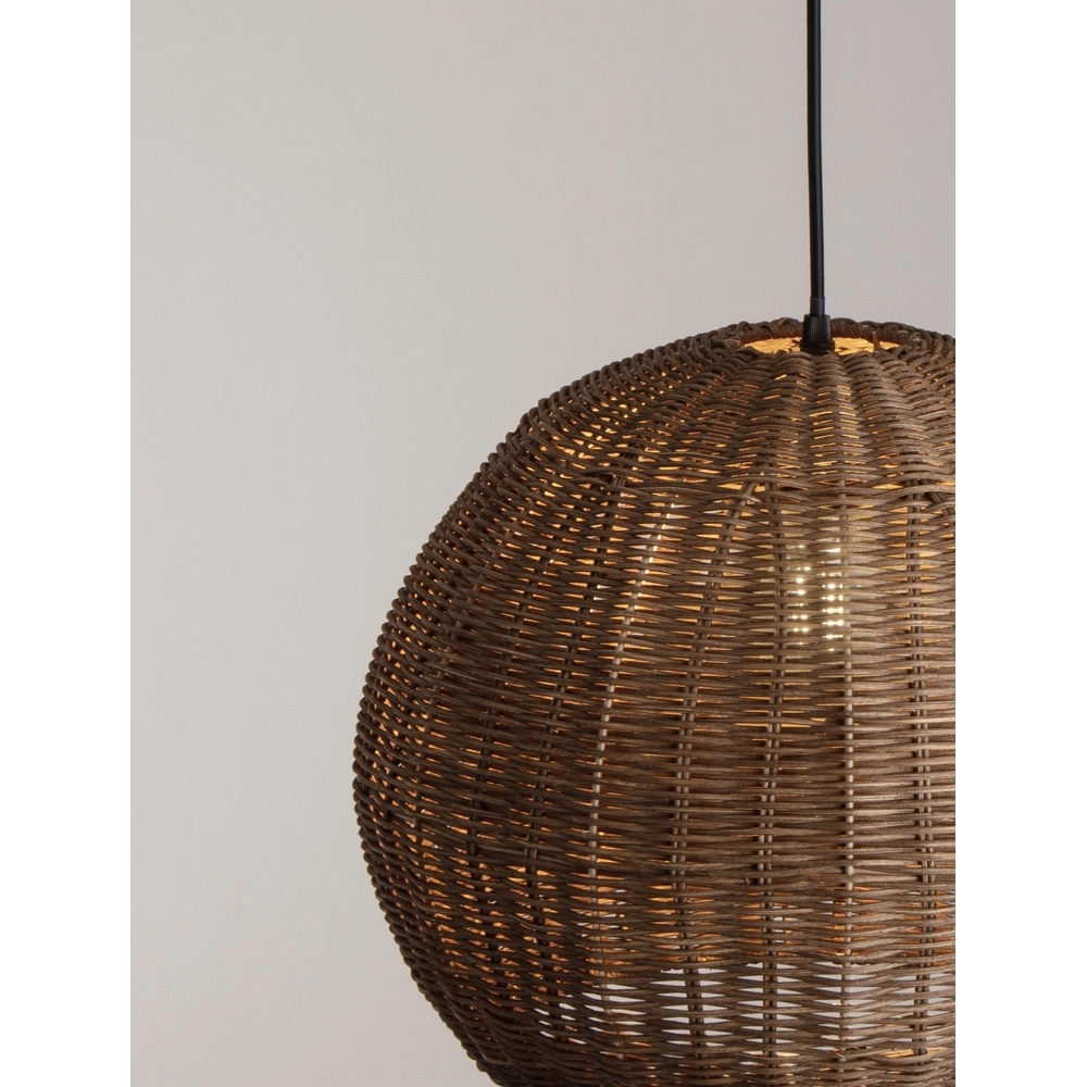 Pendant lamp Rielo black with rattan Lyora 5212017487957