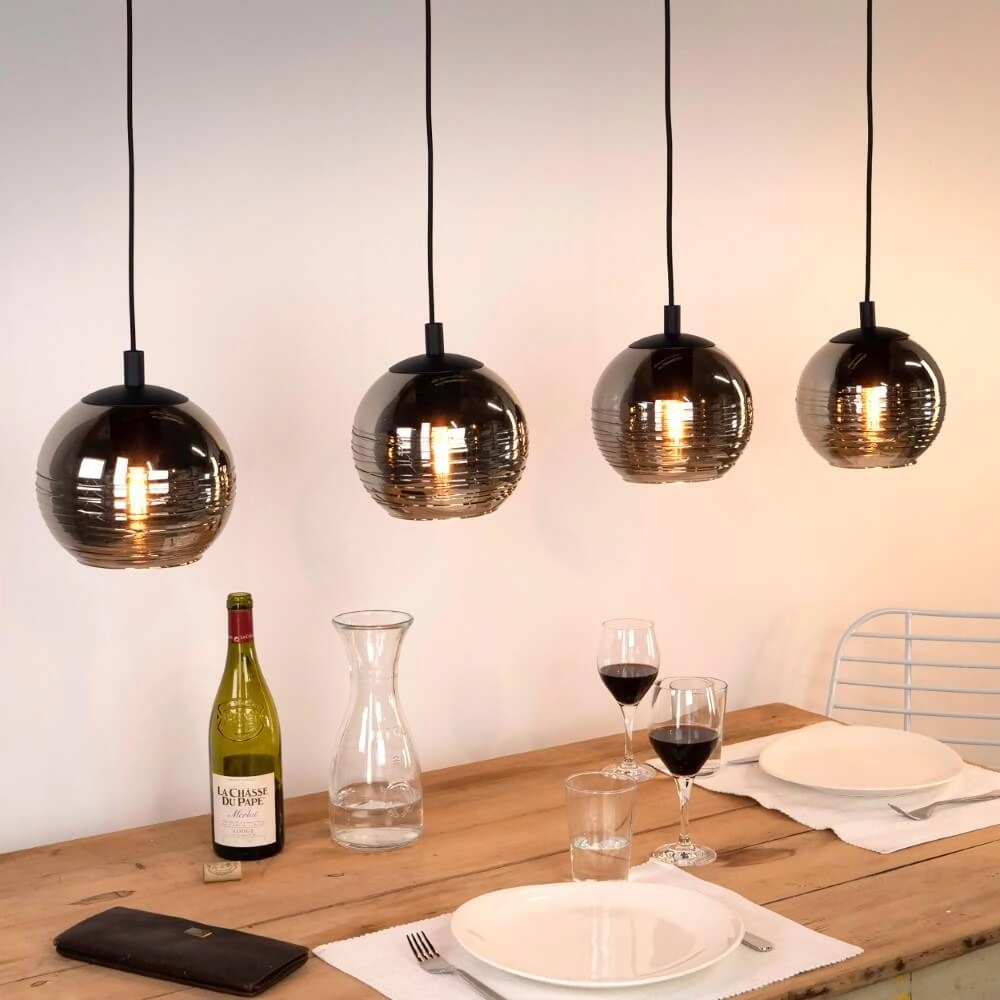 Hanging lamp 4-lights Lemorieta black Stars of Light 9002759396862