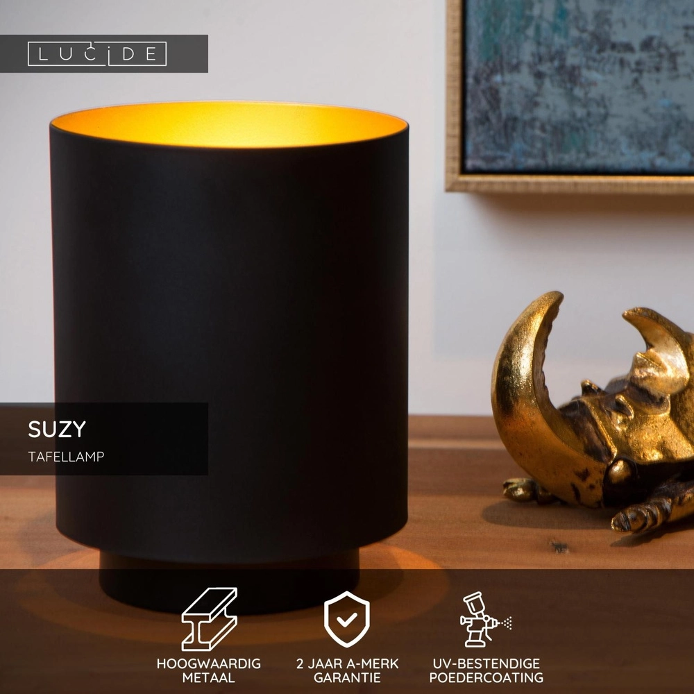 Table lamp Suzy Ø 12cm black Lucide 5411212451347
