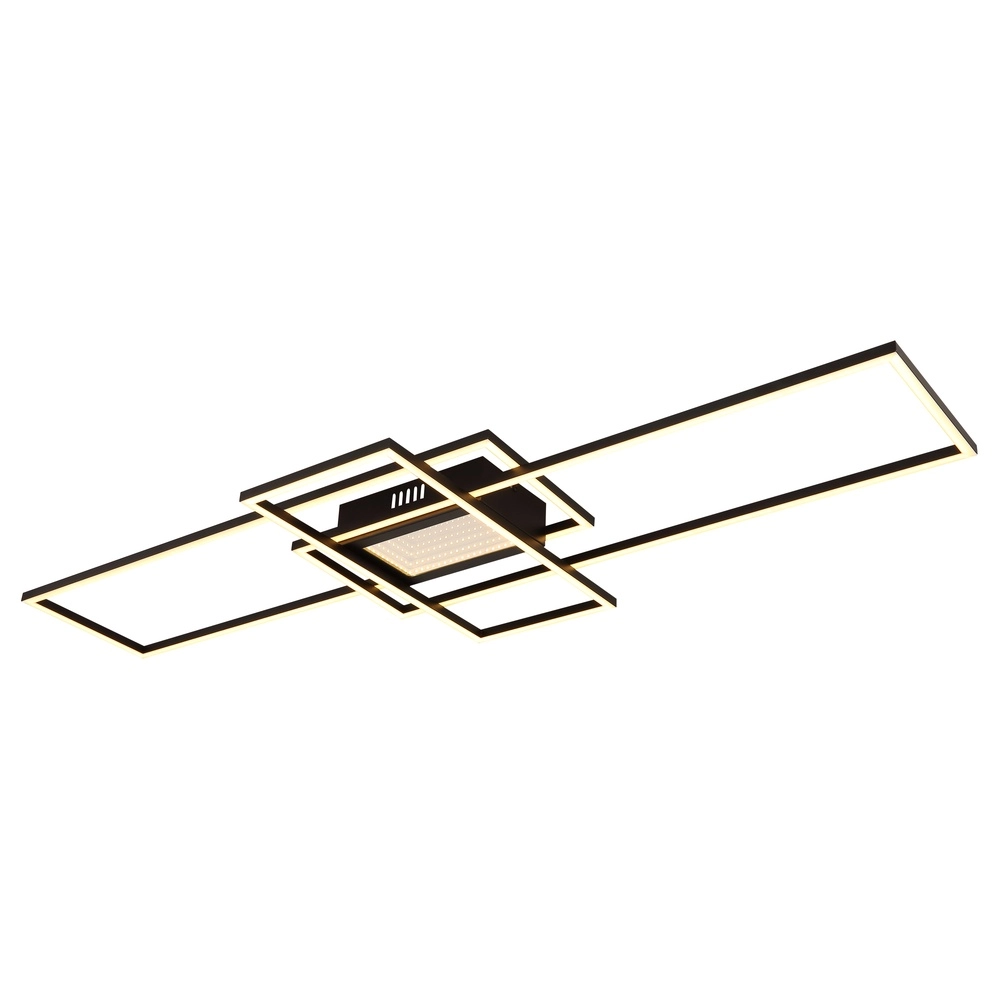 Modern ceiling lamp Saunders Black rectangle110cm Globo 9007371481354