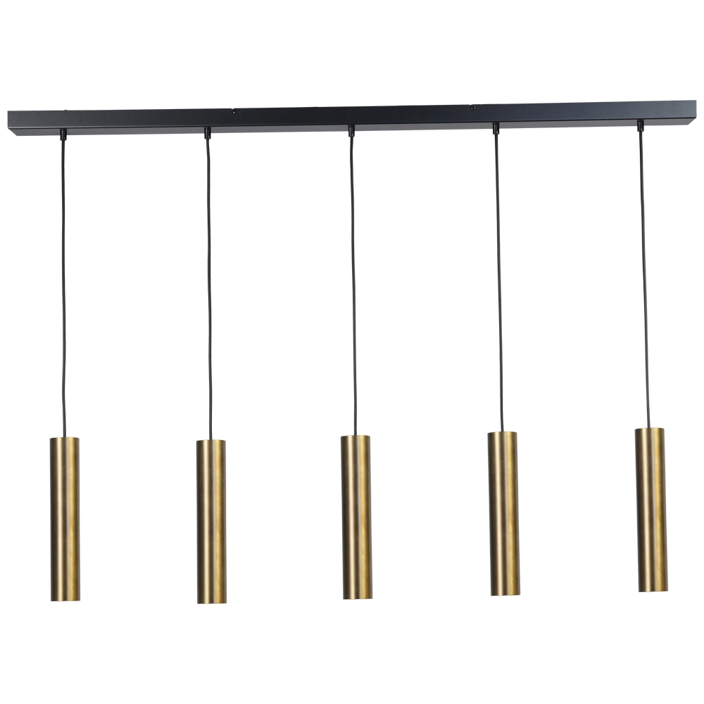 Black dining room hanging lamp Run 5-light cylinders gold