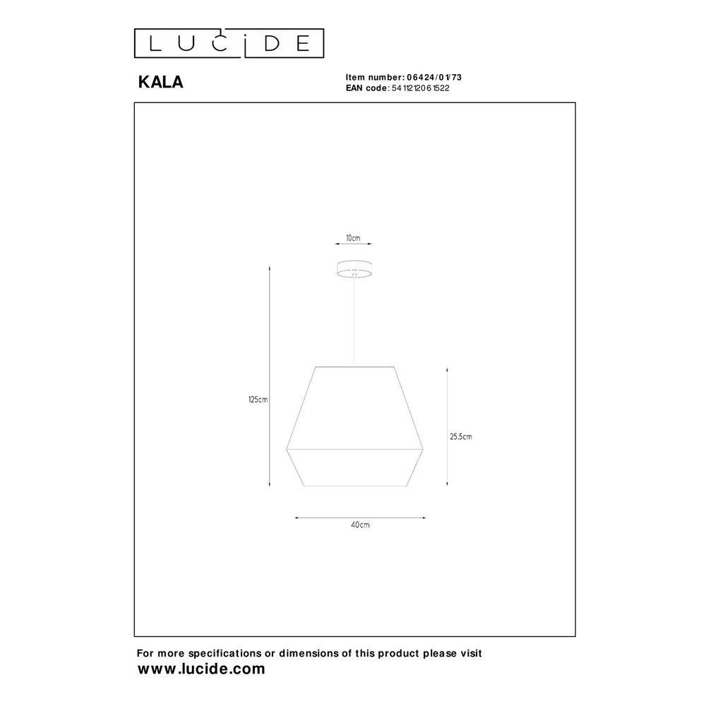 Pendant lamp Kala Ø 40cm taupe Lucide 5411212061522