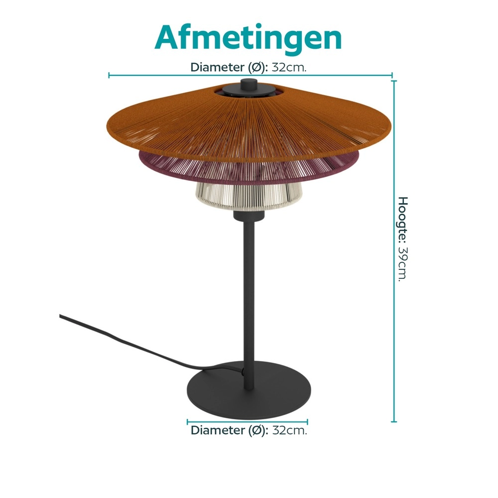 Wire lamp Pignona Table colored Eglo 9008606391165