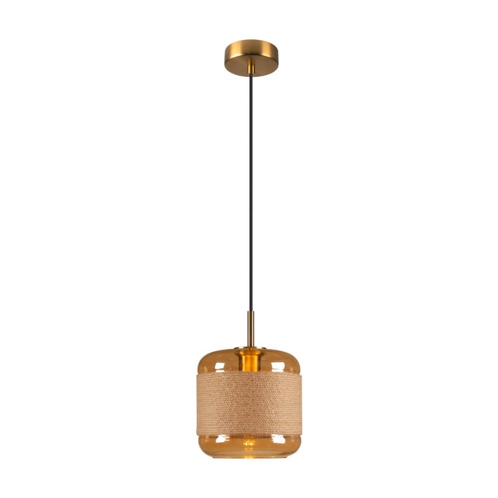 Pendant lamp Pantilo Rope 20 amber glass - Ø 19.5cm
