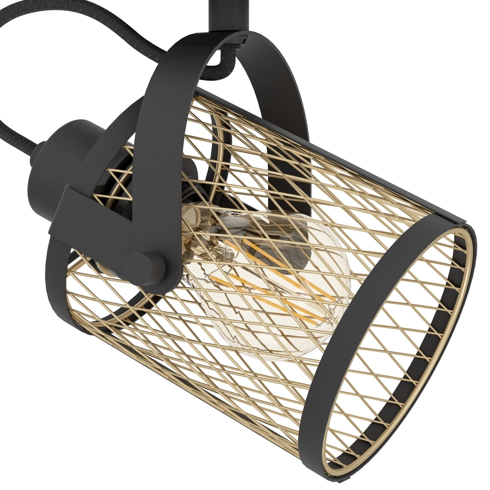 3-light ceiling lamp Dellow black with gold Eglo 9002759435332
