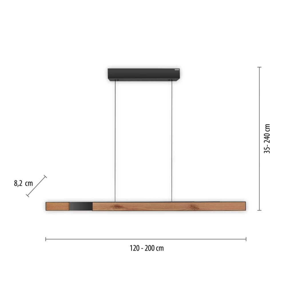 Design hanging lamp Pure Moto-Rise wood Paul Neuhaus 4012248374443