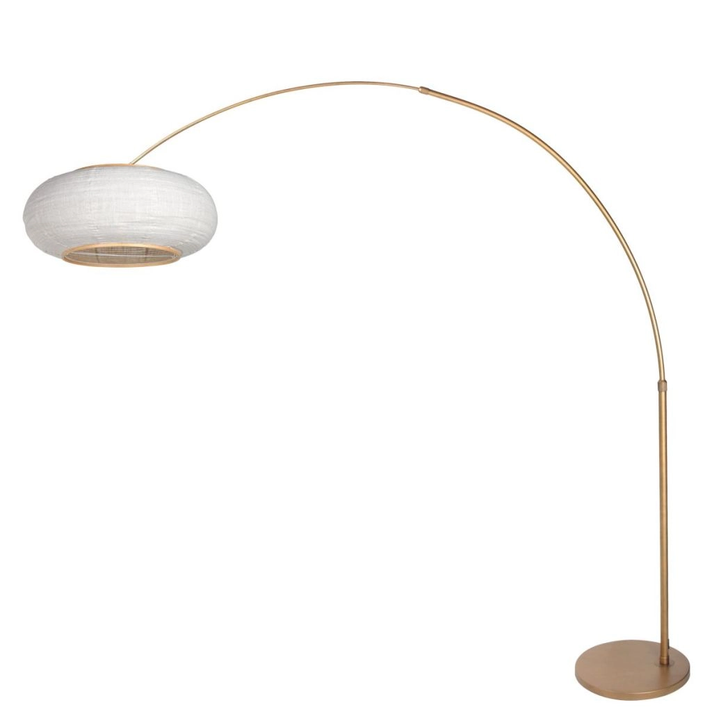 Bronze arc lamp Silva Alba with white shade Ø60cm Steinhauer 8712746185676