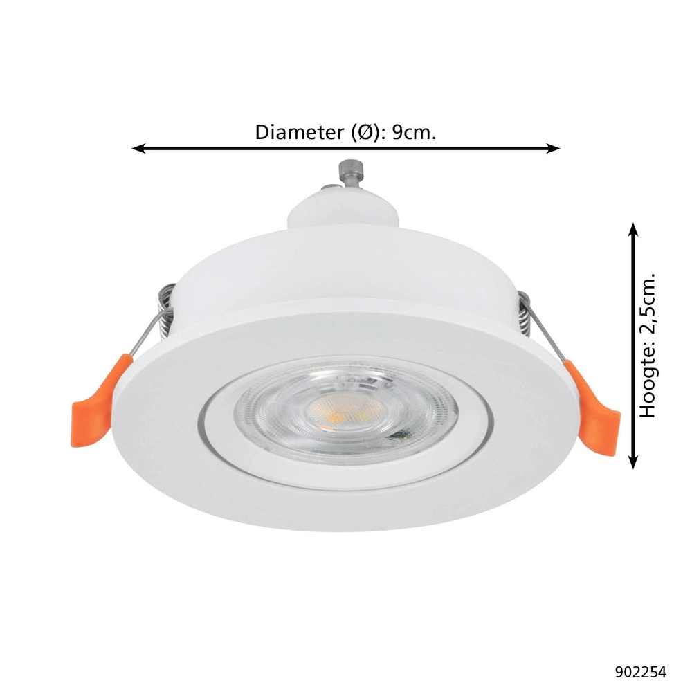 Recessed spotlight Barranco white Ø 9cm - 4,5W - 4000K Eglo 9008606359332