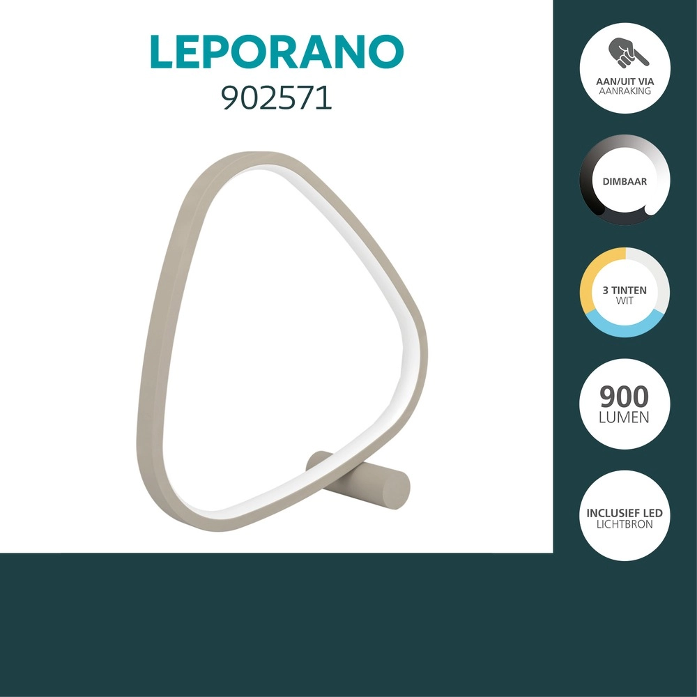 Modern table lamp Leporano sand brown