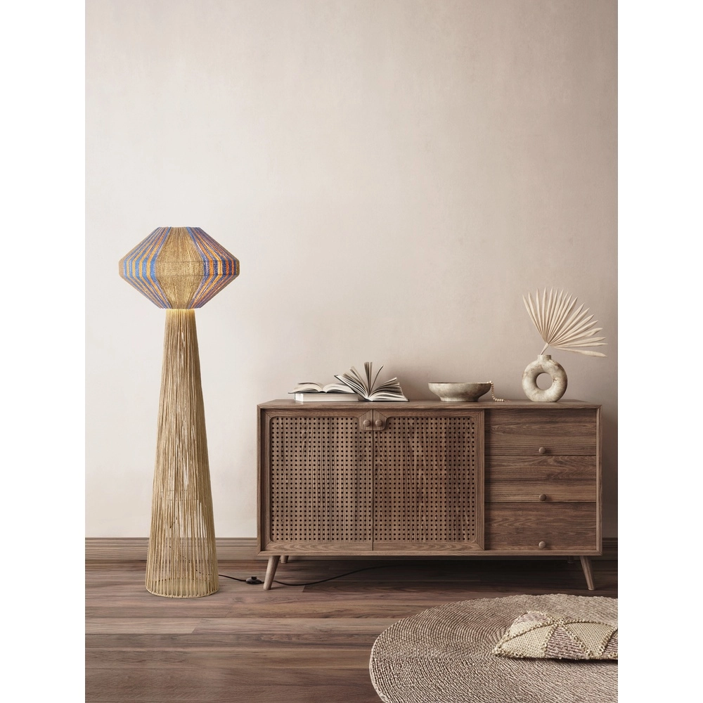 Floor lamp Abby Ø 50cm brown with blue Lyora 5212017477439