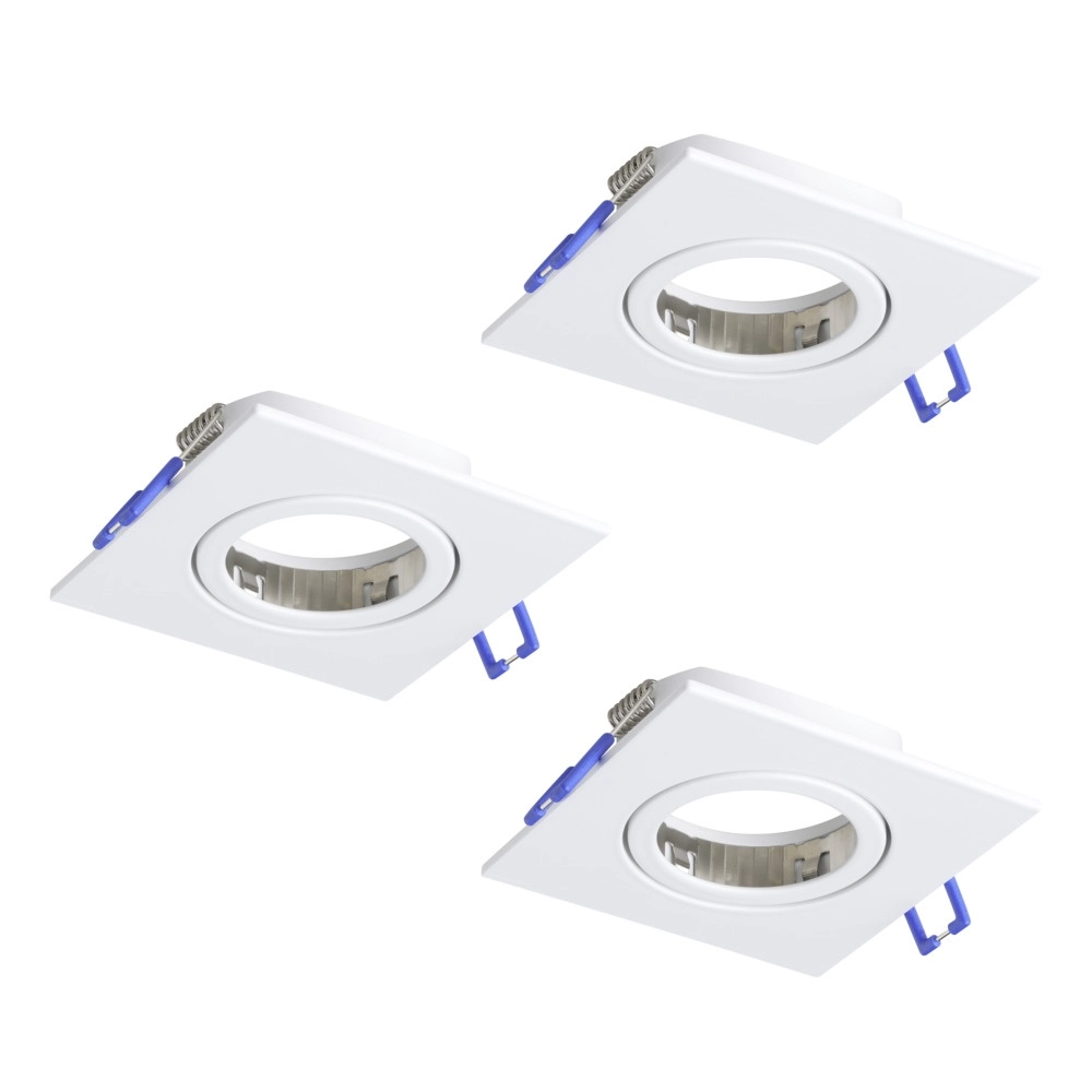 Set of 3 recessed spotlights Saliceto square white Eglo 9008606358830