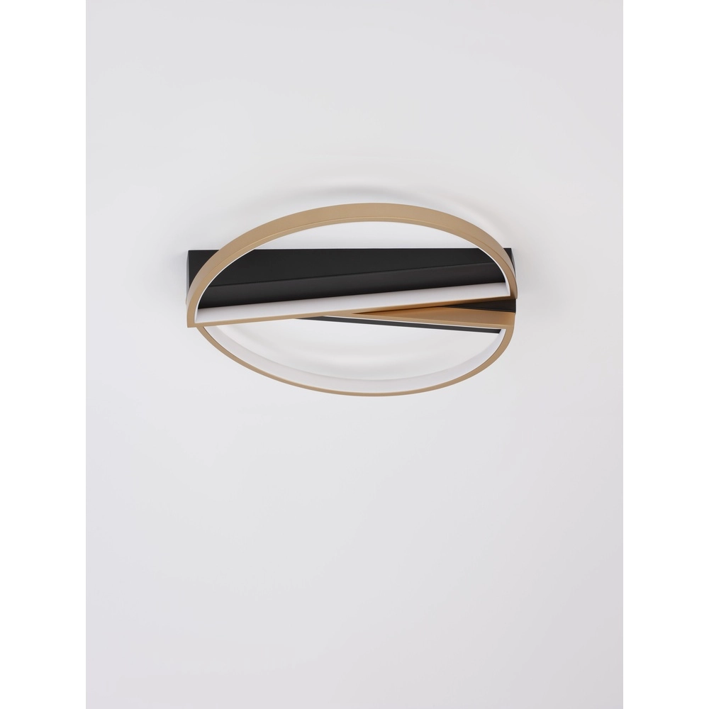 Design ceiling lamp Elize black with gold Ø 43,2cm Lyora 5212017433152