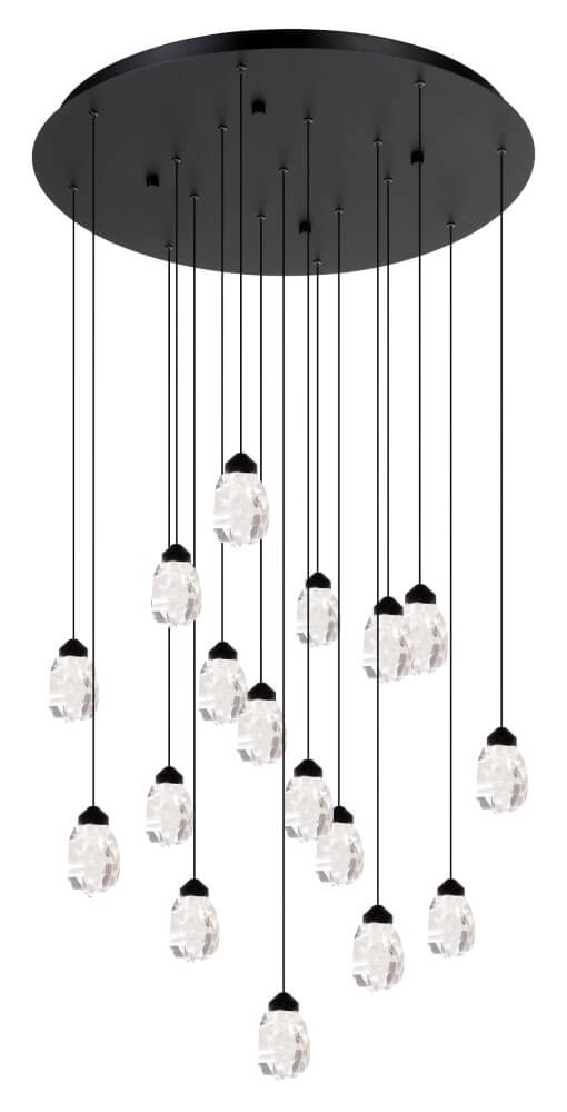 17-light hanging lamp Sindicat black