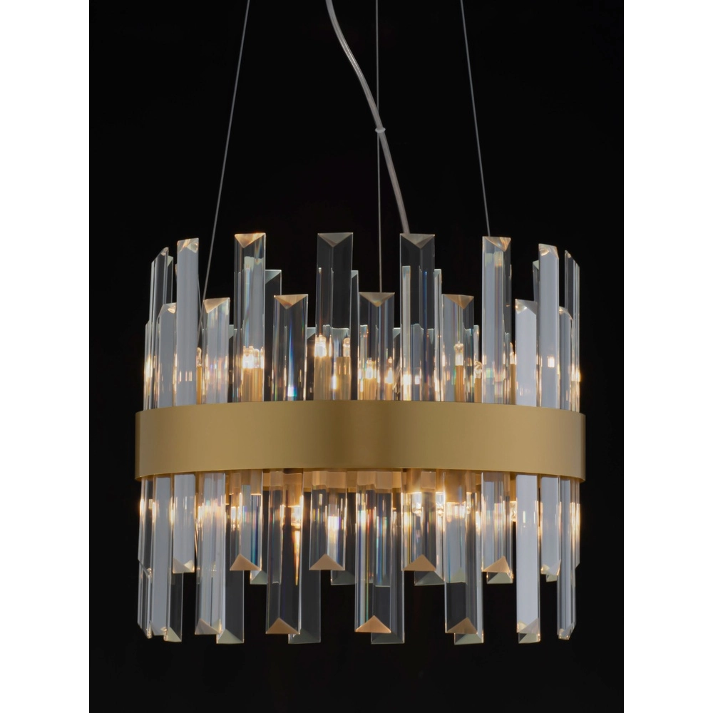 Golden pendant lamp Crown Ø 35cm Lyora 5212017433954