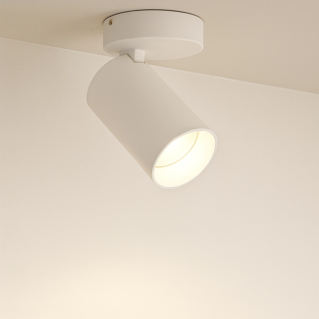 White surface-mounted spotlight Mono Tilting